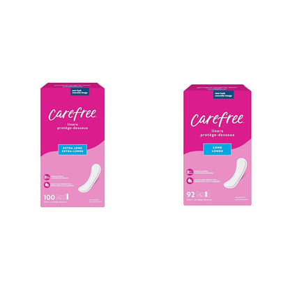 Carefree Panty Liners, Extra Long & Long, Unscented, 192ct (Packaging May Vary)