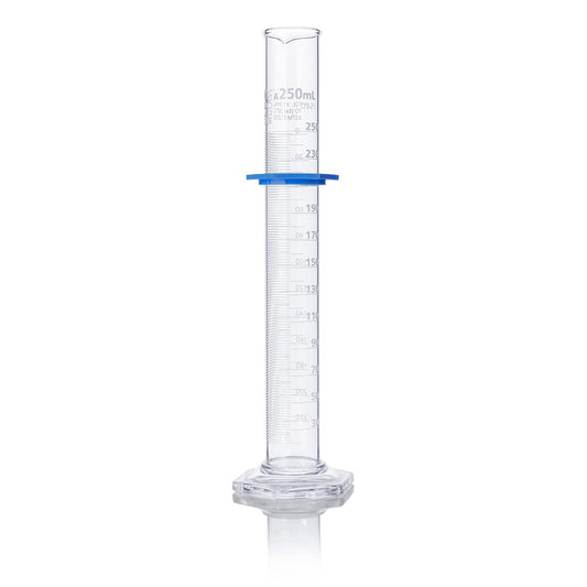 Graduated Cylinder, Globe Glass, 250mL, Class A, to Deliver (TD), Dual Grads, 3.3 Borosilicate Glass, ASTM E1272, 1/Box