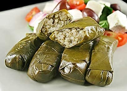 Kontos Dolmas Stuffed Grape Leaves with Rice • Bulk 4lbs•60 Dolmades Per Can-(Perfect appetizers on a Mezze Platter-Charcuterie Board-w/ hummus, tzatziki sauce or dip)-Ready To Eat-Kosher-Vegan Snacks On The Go