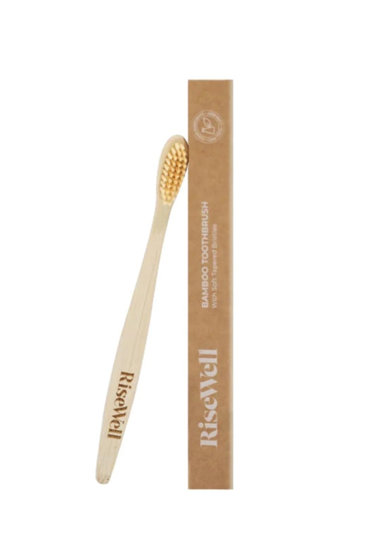 RiseWell Soft Bamboo Toothbrush – Soft Brush for All Ages, BPA-Free, Sustainable, Natural Bamboo Handle, Gentle on Gums, Made by Dentist Toothbrush