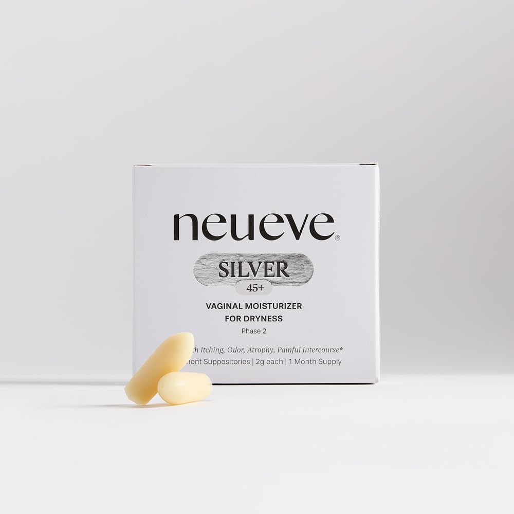 NeuEve Silver Vaginal Moisturizing Inserts for Mature Intimate Skin, All-Natural Intimate Care, Phase 2 | 6 Count | 1-Month Supply