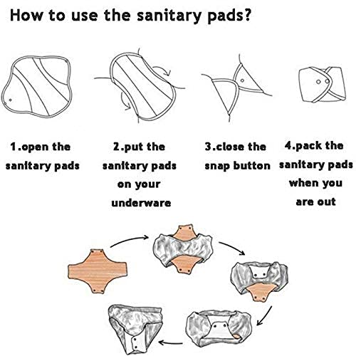 10 Pcs Reusable Menstrual Pad Set Including 1Pc Mini Wet Bag + 9Pcs Light Flow Daily Use Waterproof Mama Cloth Sanitary Napkin Pads Menstrual Pads (Panty Set, Panty Liner Bamboo Charcoal)