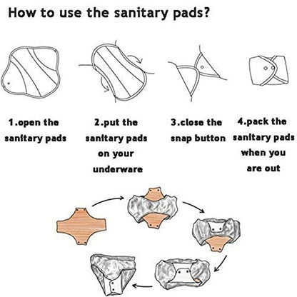 10 Pcs Reusable Menstrual Pad Set Including 1Pc Mini Wet Bag + 9Pcs Light Flow Daily Use Waterproof Mama Cloth Sanitary Napkin Pads Menstrual Pads (Panty Set, Panty Liner Bamboo Charcoal)