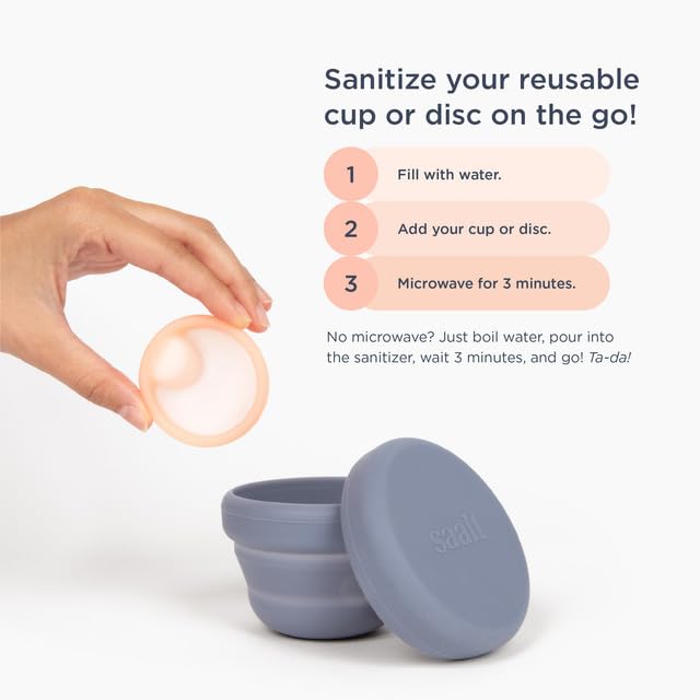 Saalt Menstrual Disc Bundle – Blue Regular Disc + Saalt Wash + Compact Sanitizer for Period Care, Sustainable Reusable Disc, Easy to Clean & Travel-Friendly
