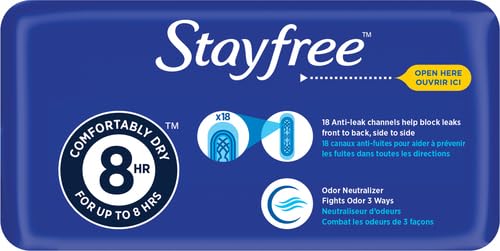 Stayfree Reg Maxi Pad c Size, 24 Count (Pack of 1), Regular