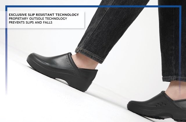 LILA Women's Slip-Resistant Work Clogs - Comfortable, Non-Slip Slip-On Work Shoes for Women in Food Service, Hospitality, Maintenance & More - Kelsey