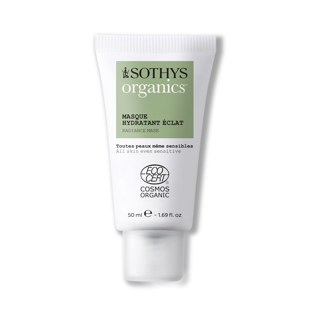 SOTHYS Organics Radiance Mask | Hydrating Organic Face Mask with Birch Sap for Sensitive, Oily & Dry Skin | Vegan, Moisturizer Boost