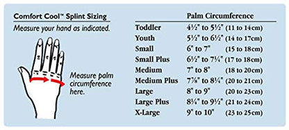 Comfort Cool Thumb CMC Restriction Splint, Provides Direct Support for The Thumb CMC Joint While Allowing Full Finger Function, Left Hand, Medium Plus