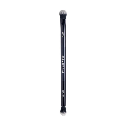 Lune+Aster Eyeshadow Duo Brush | Dual-Ended Brush To Apply And Blend Eyeshadow. Made with Alumium Handle, Vegan Bristles.