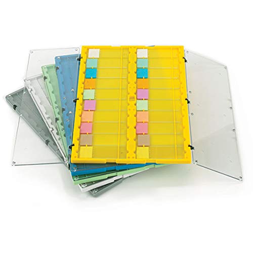 Globe Scientific 513029B Plastic Microscope Slide File Folder with Clear Hinged Lids, 20-Place, Blue