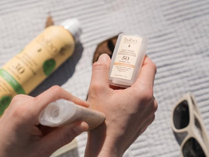 Babo Botanicals Daily Sheer Mineral Tinted Sunscreen Stick SPF50 - Natural Zinc Oxide - For Face - For all ages - EWG Verified - Water Resistant - Fragrance-Free - Various Sizes