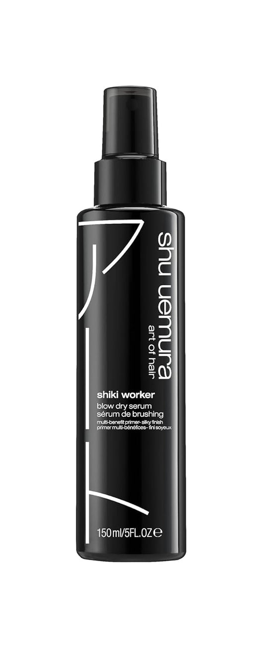 shu uemura art of hair Shiki Worker Multi-Benefit Hair Primer - Shine & Straightening Primer, Reduces Frizz and Smooths Texture, For Air-Drying and Blowouts, 5 Fl Oz