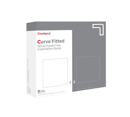 Cranberry USA Cranberry Curve Fitted White Nitrile Exam Gloves, Pack of 100, Size 8.5, 3.5 Mil