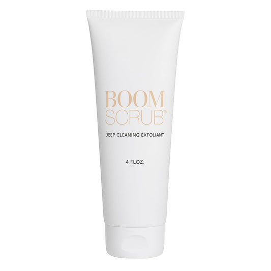 BOOM Scrub Cocoa Rose Exfoliator – Gentle Exfoliating Face Scrub for Mature & Sensitive Skin – Enhances the appearance of Skin, Smooths Texture, Minimizes Pores – Hydrating Botanical Facial Cleanser