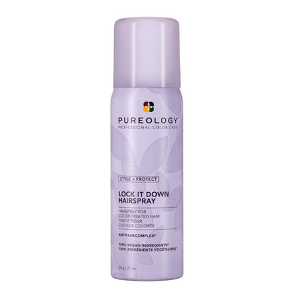 Pureology Style + Protect Lock It Down Hairspray For Color-Treated Hair - Provides Maximum Hold and Radiant Shine, Silicone-Free & Vegan