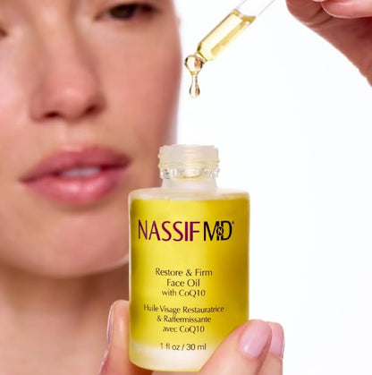 NASSIFMD Restore & Firm Face Oil with CoQ10 – Clinically Tested Treatment Oil to Restore Skin Quality and Visibly Improve Firmness, Smooth Fine Lines & Enhance Radiance