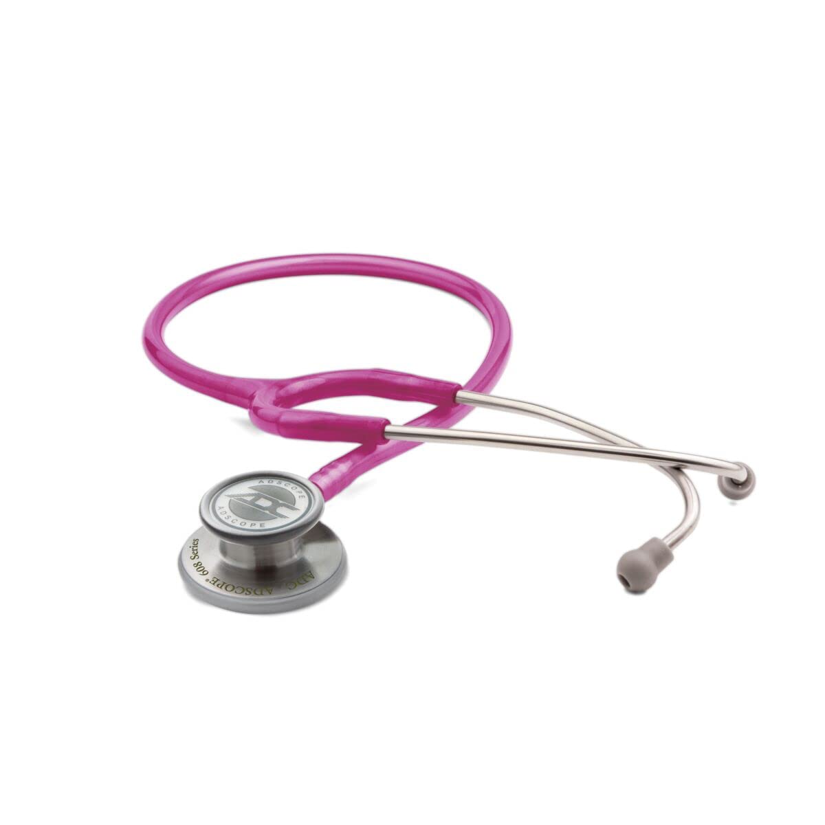 ADC Adscope 608 Convertible Clinician Stethoscope with Tunable AFD Technology, Adult Diaphragm and Adult Bell or Pediatric Diaphragm, 31 inch Length, Metallic Raspberry