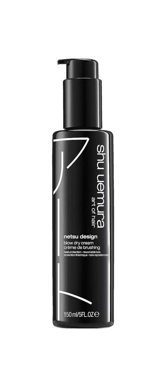 shu uemura art of hair Netsu Design Blow Dry Cream - Styling Primer and Heat Protectant, Adds Volume and Smoothness, Medium Hold and Flexible Control, 5 Fl Oz