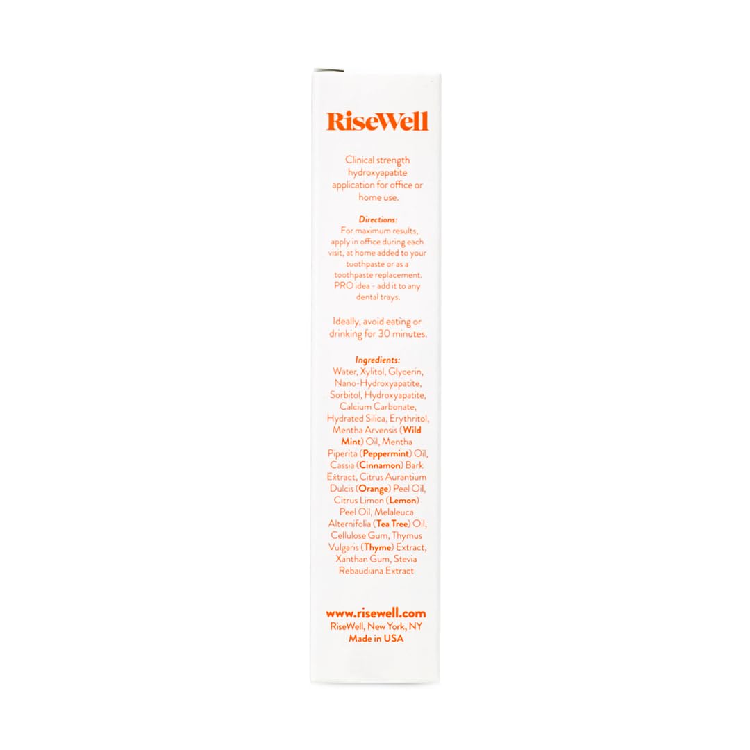 Risewell Micro & Nano Hydroxyapatite Varnish - No Added Fluoride, USA Made, Gentle & Safe to Swallow for Sensitive Teeth, Enamel Reminalization Care for Kids and Adult (Wild Mint Flavor)