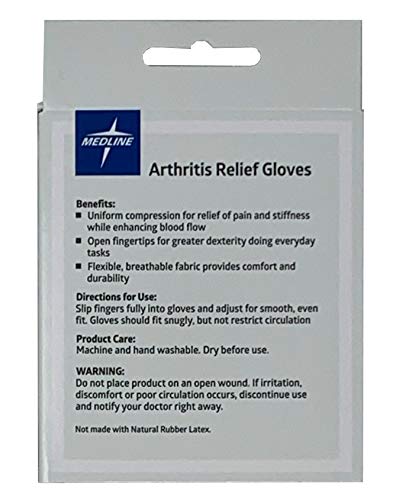 CURAD Arthritis Relief Compression Gloves, Large, Gray, 1 Pair