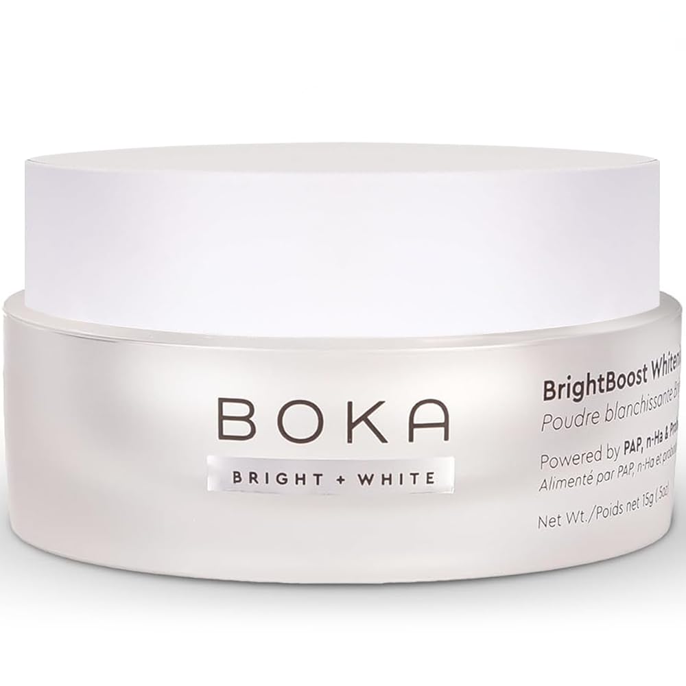 Boka Teeth Whitening BrightBoost Powder - Nano Hydroxyapatite, Appropriate for Sensitive Teeth, Whitening - Toothpaste Alternative with Essential Oils, Has Probiotics, Multivitamins & Aloe