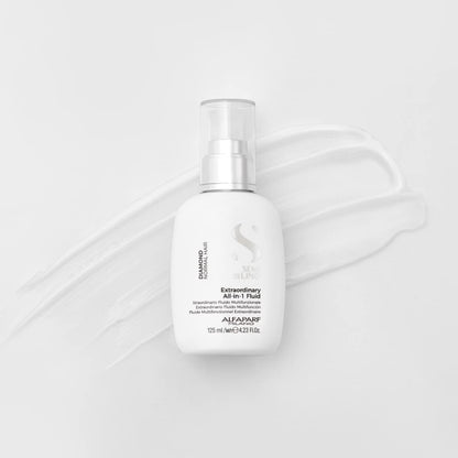 ALFAPARF MILANO Semi di Lino Diamond Extraordinary All-in-1 Leave-In Fluid with Thermal Protection - Detangles, Protects, Softens, Smooths, Controls, Seals Cuticles - Vegan Formula - 4.23 fl. oz.