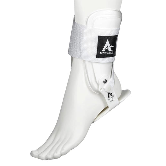 Active Ankle T2 Ankle Brace, Rigid Ankle Stabilizer for Protection & Sprain Support for Volleyball, Cheerleading, Ankle Compression Braces for Men & Women, White, Large