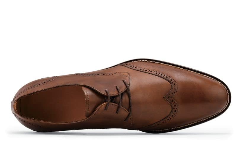 MOZO Portuguese Leather Collection Men's Slip-Resistant Oxfords - Dressy Non-Slip Restaurant Shoes for Men in Food Service - Bronson
