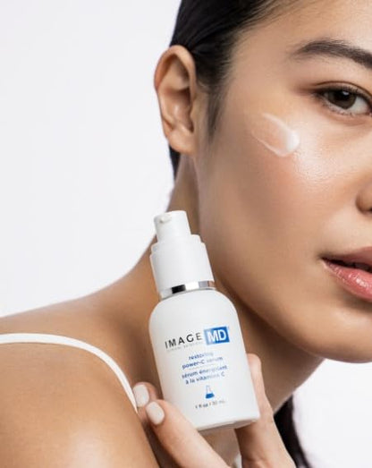IMAGE Skincare, IMAGE MD Restoring Power-C Serum, 20% Vitamin C, Ferulic Acid Facial Serum to Reduce Pigmentation, Firm, Brighten Skin