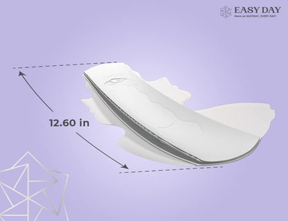 EASYDAY Overnight Heavy Flow(2-in-1 Period & Light Bladder Leakage Feminine Pads) Wings, Sensitive Skins, Unscented, Breathable, Ultra Thin Innovative Leak Guard, Individually Wrapped (12)