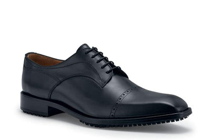 MOZO Portuguese Leather Collection Men's Slip-Resistant Oxfords - Dressy Non-Slip Restaurant Shoes for Men in Food Service - Stanton