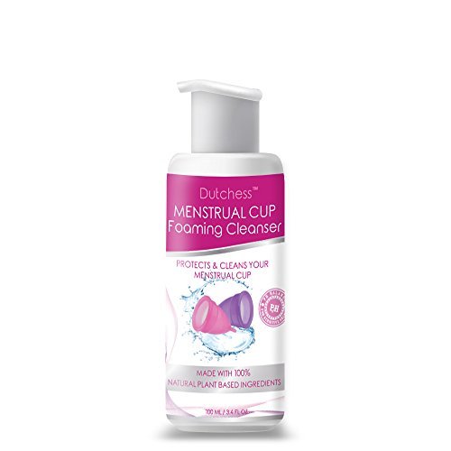 DUTCHESS Foaming Menstrual Cup Cleanser & Feminine Wash (3.4 oz), pH Balanced Plant Based Ingredients, Safe for Silicone Feminine Care Period Cups & Discs