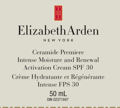 Elizabeth Arden Ceramide Premiere Intense Moisture and Overnight Renewal Cream, Face Moisturizer 1.7 Oz