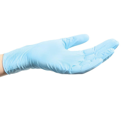ForPro Disposable Nitrile Exam Gloves, Medical Grade, 4 Mil Extra Protection, Powder-Free, Latex-Free, Non-Sterile, Food Safe, Blue, Large, 100-Count