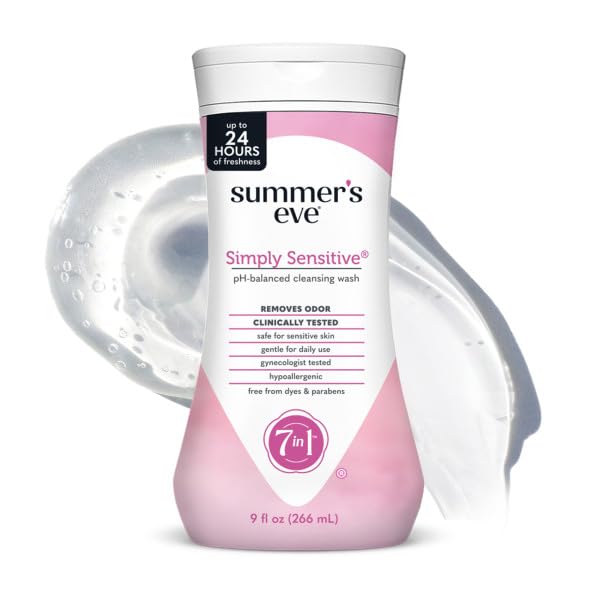 Summer's Eve Cleansing Wash | Simply Sensitive | 9 Ounce | pH-Balanced | Dermatologist & Gynecologist Tested