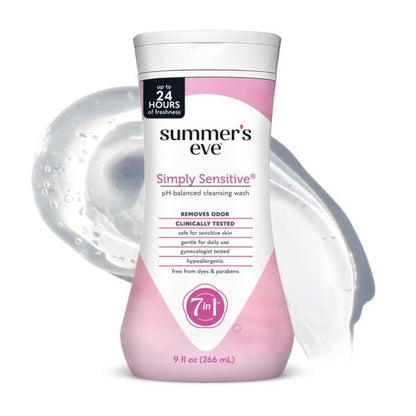 Summer's Eve Cleansing Wash | Simply Sensitive | 9 Ounce | pH-Balanced | Dermatologist & Gynecologist Tested
