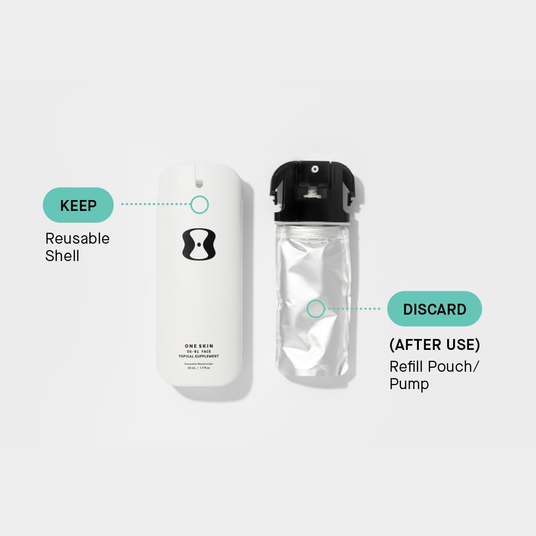 OneSkin FACE OS-01 Peptide Topical Supplement with Refill Pouch | Skin Longevity Age Reversal Face Moisturizer