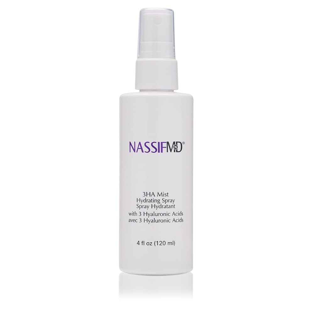 NassifMD 3HA Instant Hydrating Facial Mist - Contains 3 Types of Hyaluronic Acid to Keep Your Face Refreshed and Hydrated, Decreases Look of Skin Puffiness, Dark Circles and Fine Lines