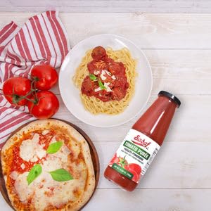 Sadaf Tomato Purée - Passata Pomodoro - Tomato Puree for Cooking, Flavoring and Topping Meals - Tomato Passata - Kosher - 24.69 Oz Bottle