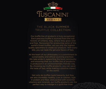 Tuscanini Reserve Minced Black Truffle in Extra Virgin Olive Oil , 2.82oz | Product of Italy | Minced Italian Truffle Mushrooms
