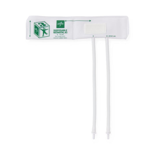 Disposable Vinyl Double-Tube Blood Pressure Cuff with Luer Connector, Neonatal #3,1,Each,MDS9753VH