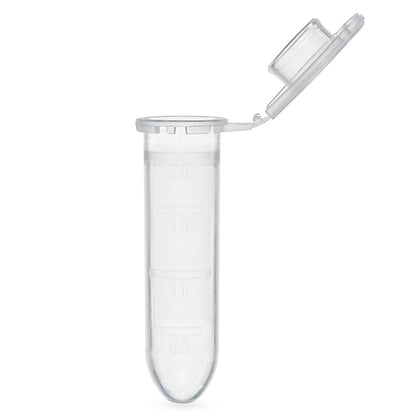 Globe Scientific 111572 Polypropylene Graduated Microcentrifuge Tube with Snap Cap, 2ml Capacity, Natural, RNase Free, DNase Free (Pack of 500)