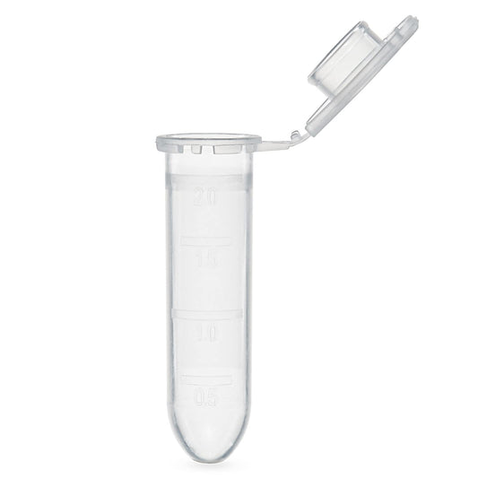 Globe Scientific 111572 Polypropylene Graduated Microcentrifuge Tube with Snap Cap, 2ml Capacity, Natural, RNase Free, DNase Free (Pack of 500)