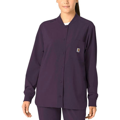 Carhartt Force Cross-Flex Women's Shirt Jacket - Black Plum, 3X