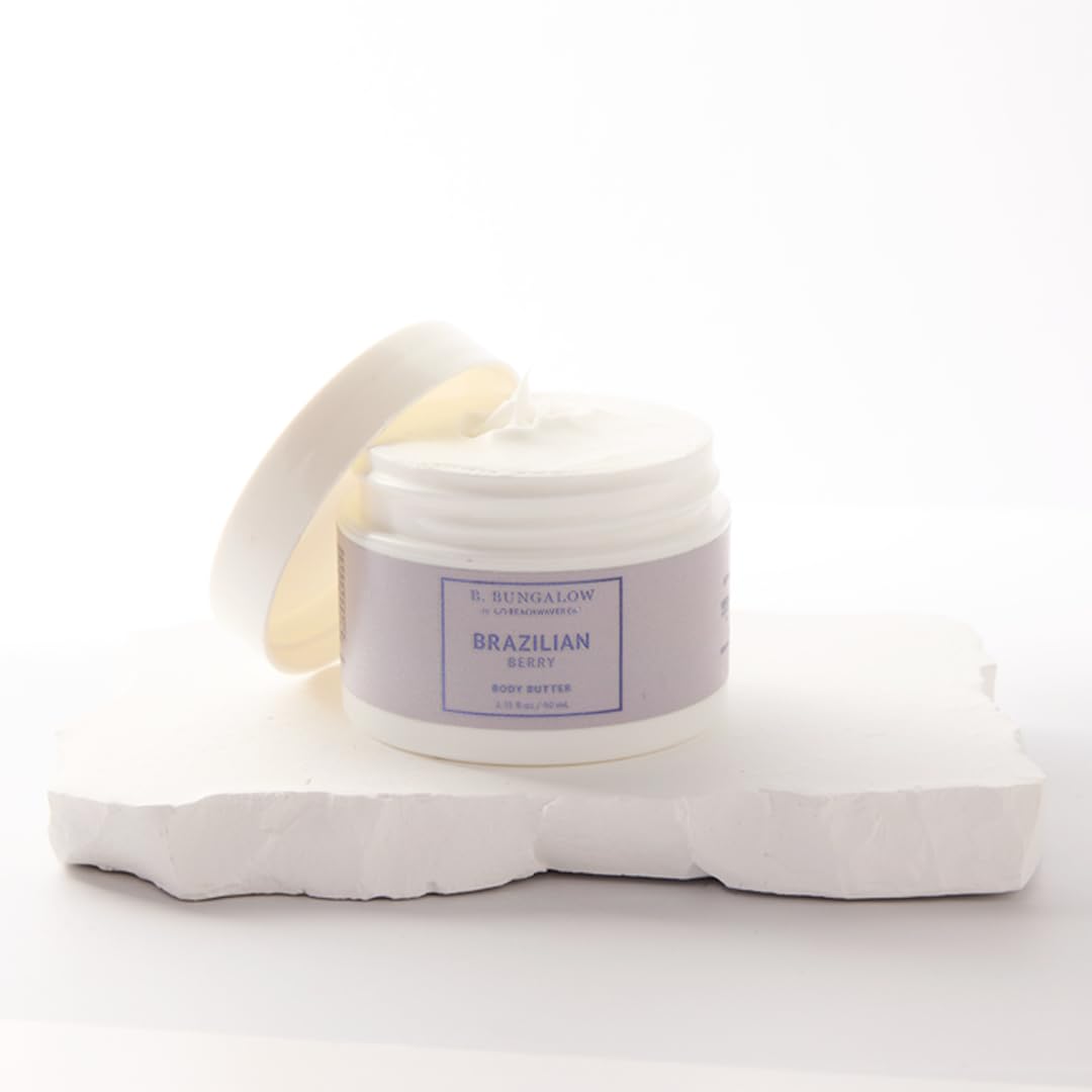 The Beachwaver Co. B. Bungalow Brazilian Berry Body Butter | Full Size (8 Oz) | Cloudberry Seed Oil, Vegan Squalane and Hyaluronic Acid | Blackberries, Apricots, Jasmine Sambac, Vanilla & Coconut