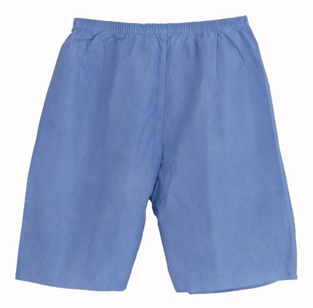 Medline Disposable Exam Shorts, Elastic Waist, XL Size, Blue (Pack of 30)