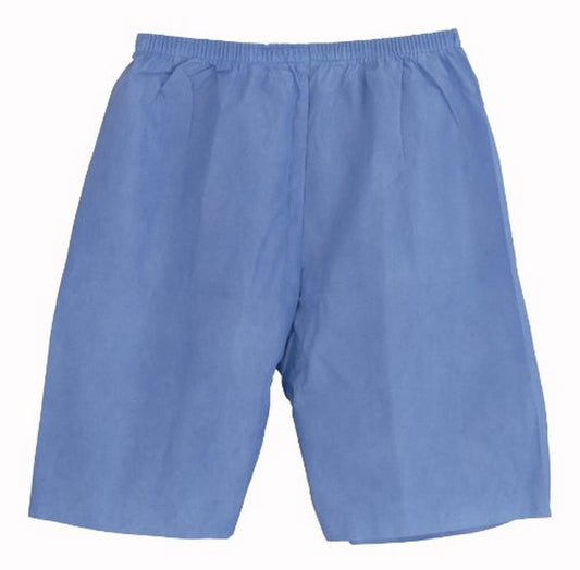 Medline Disposable Exam Shorts, Elastic Waist, XL Size, Blue (Pack of 30)