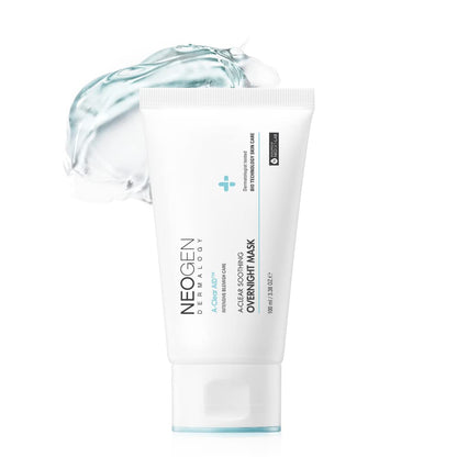 DERMALOGY by NEOGENLAB NEOGEN A-Clear Soothing Overnight Mask 3.38 oz (100ml) - Soothing Sleeping Mask, Dead Skin & Sebum Control with Salicylic Acid, Tea Tree, Centella Asiatica - Korean Skin Care
