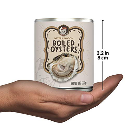 Otter Kingdom Premium Whole Boiled Oysters(EZO), 8-Ounce Cans (Pack of 12)