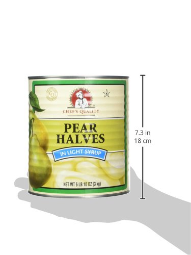 Chefs Quality Pear Halves In Light Syrup, 106 Ounce